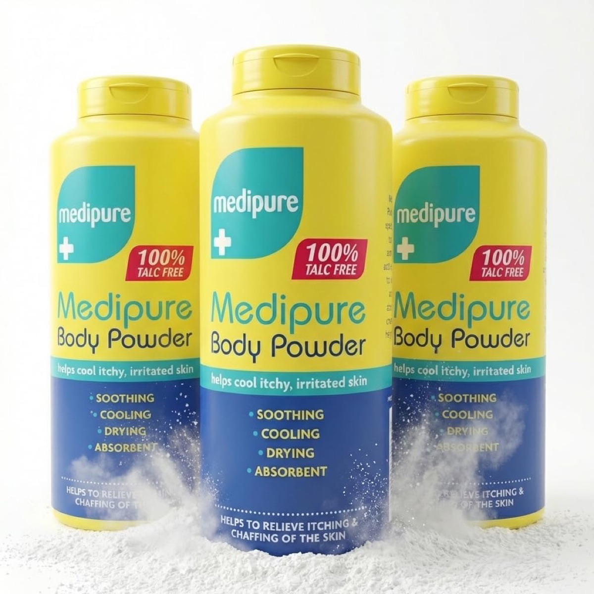 Medipure Medicated Body Powder, Talc-Free, 200g, Pack of 3